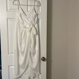 White silky dress